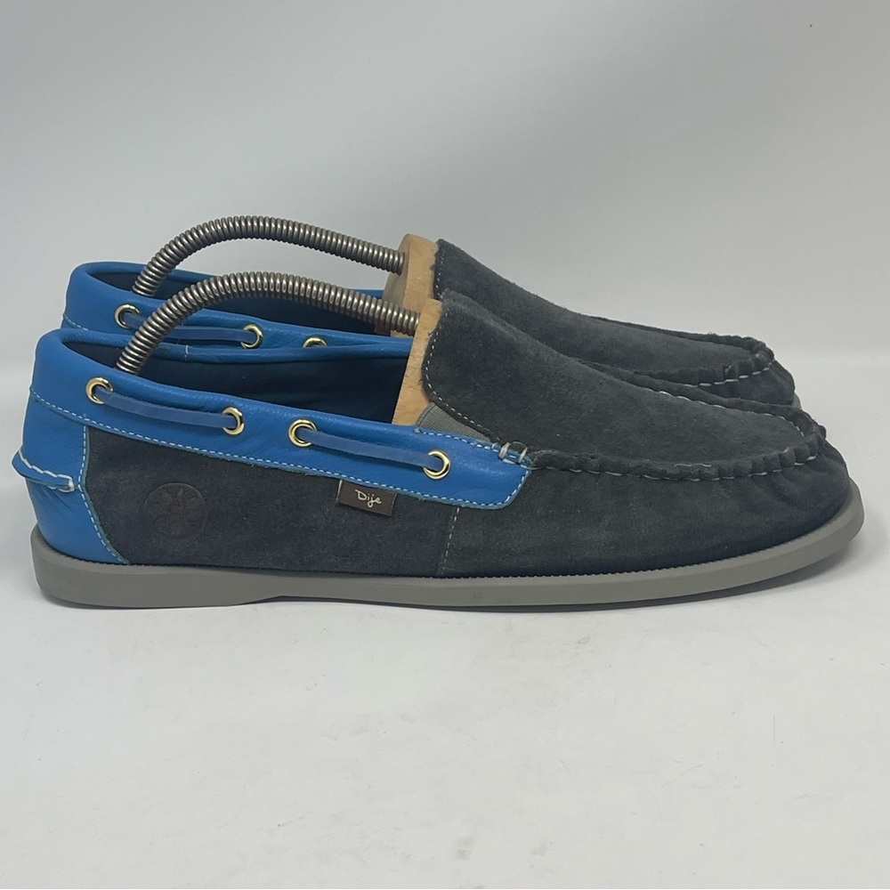 Dije California Loafers Mens 11 Blue Gray Suede Slip On Moccasins Boat Shoes
